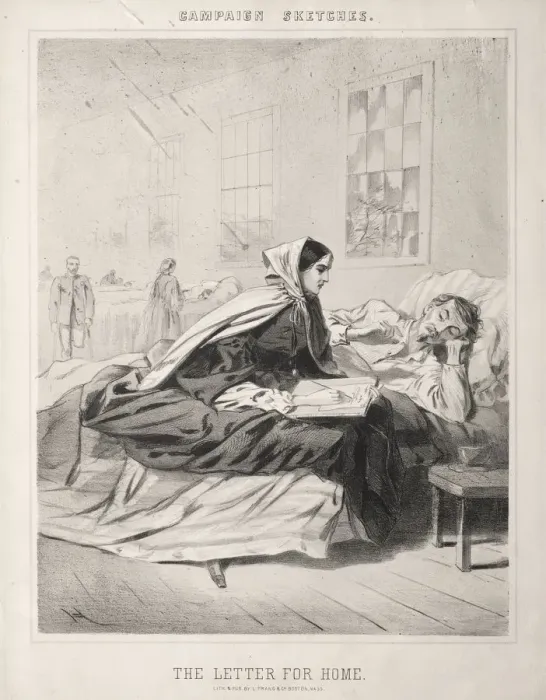 Framed Print : Campaign Sketches: The Letter for Home, 1863. Creator: Winslow Homer (American, 1836-1910) Framed Print : Campaign Sketches: The Letter for Home, 1863. Creator: Winslow Homer (American, 1836-1910)