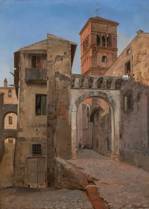 Framed Print : Campanile di S. Rocco a Frescati, 1848. Creator: Gustav Wilhelm Palm Framed Print : Campanile di S. Rocco a Frescati, 1848. Creator: Gustav Wilhelm Palm