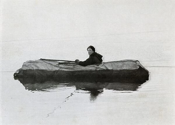 Campbell Afloat in a Kayak, 1911, (1913). Artist: G Murray Levick