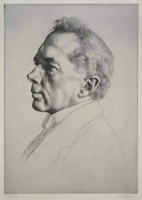 Framed Print : Campbell Dodgson, Profile to the Left, 1919. Creator: William Strang (British, 1859-1921) Framed Print : Campbell Dodgson, Profile to the Left, 1919. Creator: William Strang (British, 1859-1921)