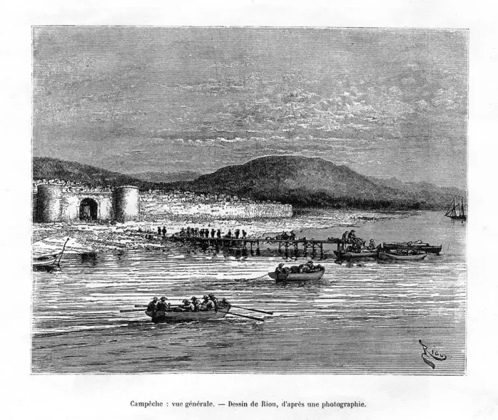 Framed Print : Campeche, Yucatan, Mexico, 19th century. Artist: Edouard Riou Framed Print : Campeche, Yucatan, Mexico, 19th century. Artist: Edouard Riou