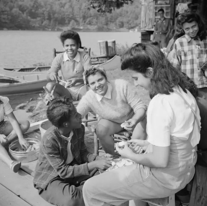 Framed Print : Campers helping with the kitchen work at Camp Gaylord White, Arden, New York, 1943. Creator: Gordon Parks Framed Print : Campers helping with the kitchen work at Camp Gaylord White, Arden, New York, 1943. Creator: Gordon Parks