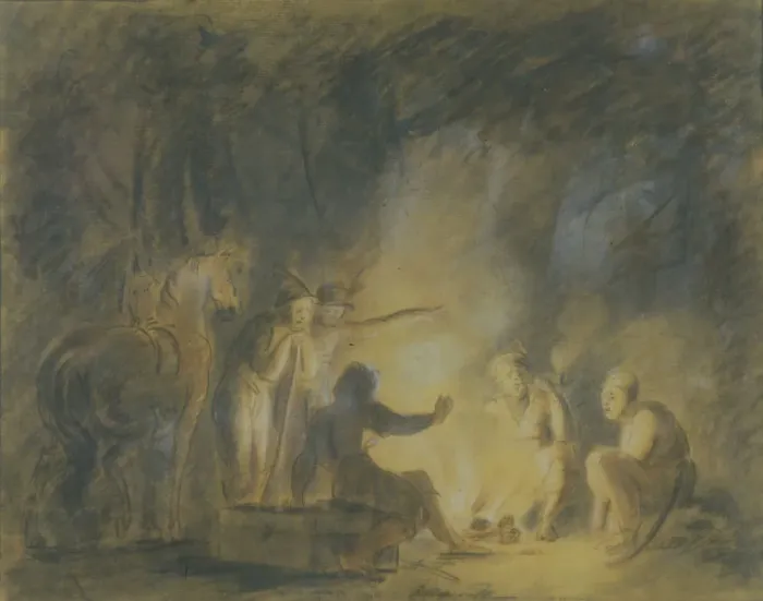 Framed Print : At Campfire, 1806. Artist: Tolstoy, Fyodor Petrovich (1783-1873) Framed Print : At Campfire, 1806. Artist: Tolstoy, Fyodor Petrovich (1783-1873)