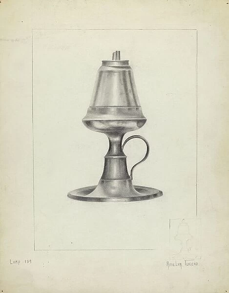Camphene Lamp, 1935 / 1942. Creator: Amelia Tuccio