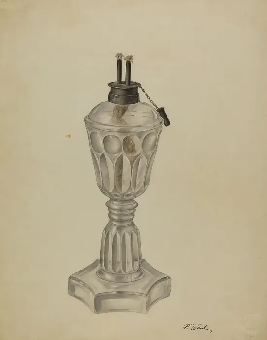 Framed Print : Camphene Lamp, 1935 / 1942. Creator: Paul Ward Framed Print : Camphene Lamp, 1935 / 1942. Creator: Paul Ward