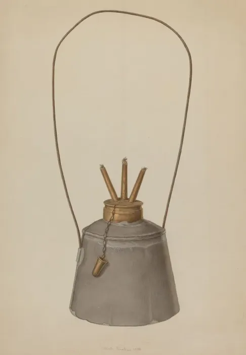 Framed Print : Camphene Lamp, 1938. Creator: Jacob Gielens Framed Print : Camphene Lamp, 1938. Creator: Jacob Gielens