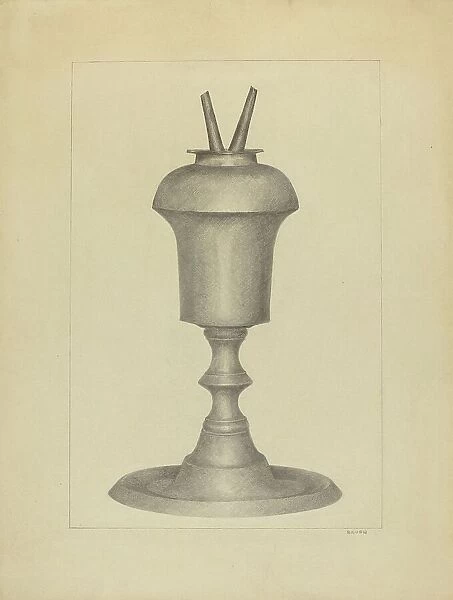 Camphene Lamp, c. 1936. Creator: E. Dorsey Bruen