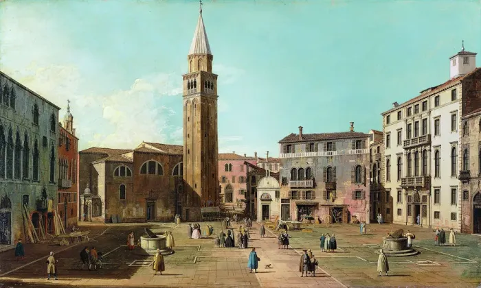 Framed Print : Campo Sant Angelo, Venice, 1730s. Creator: Canaletto Framed Print : Campo Sant Angelo, Venice, 1730s. Creator: Canaletto