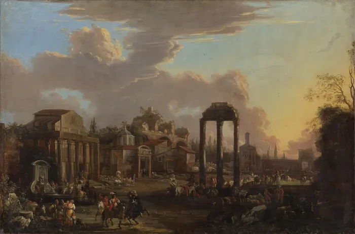 Framed Print : Campo Vaccino in Rome, 1710-1730. Creator: Unknown Framed Print : Campo Vaccino in Rome, 1710-1730. Creator: Unknown