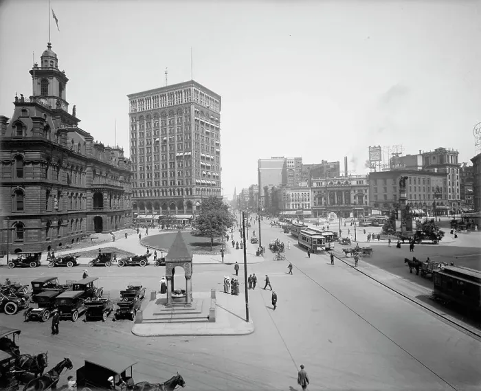 Framed Print : Campus Martius, Detroit, Mich. between 1900 and 1910. Creator: Unknown Framed Print : Campus Martius, Detroit, Mich. between 1900 and 1910. Creator: Unknown