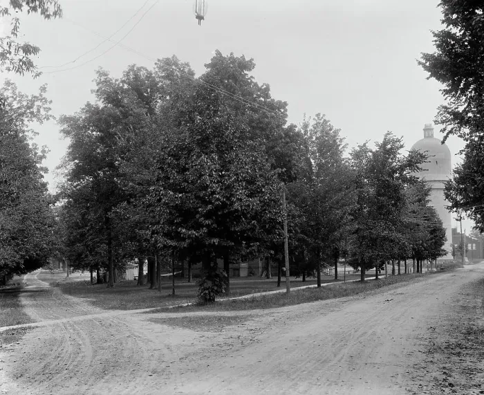 Framed Print : Campus and tower, Michigan State Normal College, Ypsilanti, Mich. between 1900 and 1910. Creator: Unknown