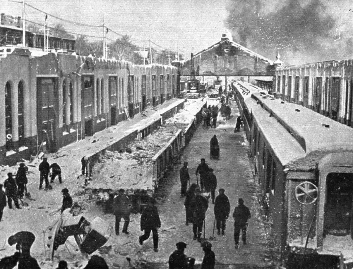 Framed Print : In Canada: The Halifax Explosion; North Street Station, where the victims were numerous, 1917. Creator: Unknown Framed Print : In Canada: The Halifax Explosion; North Street Station, where the victims were numerous, 1917. Creator: Unknown