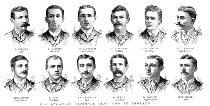 Framed Print : The Canadian Football Team now in England, 1888. Creator: Unknown Framed Print : The Canadian Football Team now in England, 1888. Creator: Unknown