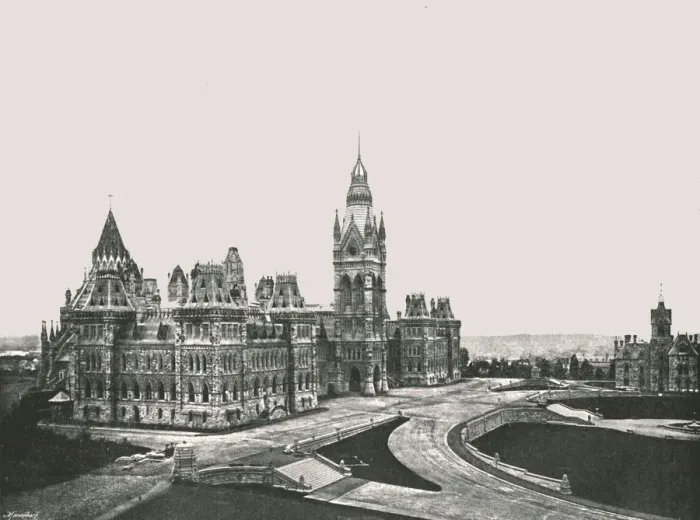 Framed Print : The Canadian Houses of Parliament, Ottawa, Canada, 1895. Creator: William James Topley Framed Print : The Canadian Houses of Parliament, Ottawa, Canada, 1895. Creator: William James Topley