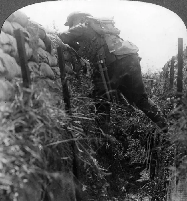 Framed Print : Canadian infantry in the trenches, World War I, 1914-1918. Artist: Realistic Travels Publishers Framed Print : Canadian infantry in the trenches, World War I, 1914-1918. Artist: Realistic Travels Publishers