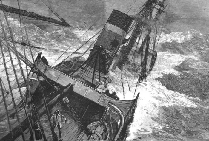 Framed Print : The Canadian SS Sardinian'crossing the Atlantic in the recent gales, 1890. Creator: Unknown Framed Print : The Canadian SS Sardinian'crossing the Atlantic in the recent gales, 1890. Creator: Unknown