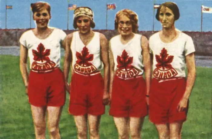 Framed Print : Canadian team, womens 4 x 100 metres relay, 1928. Creator: Unknown Framed Print : Canadian team, womens 4 x 100 metres relay, 1928. Creator: Unknown