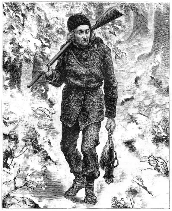 Framed Print : Canadian trapper, 19th century. Artist: Charles Edouard Delort Framed Print : Canadian trapper, 19th century. Artist: Charles Edouard Delort