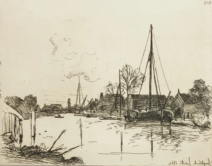 Framed Print : The Canal, 1862. Creator: Johan Barthold Jongkind Framed Print : The Canal, 1862. Creator: Johan Barthold Jongkind