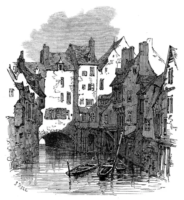 Framed Print : On the canal, Abbeville, 1871. Creator: Unknown Framed Print : On the canal, Abbeville, 1871. Creator: Unknown