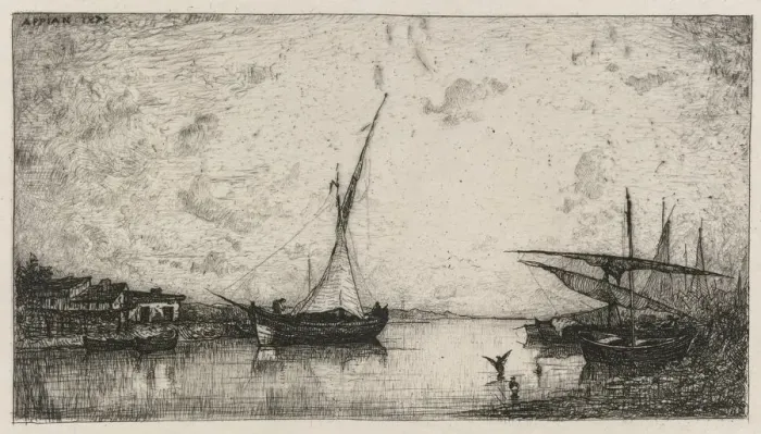 Framed Print : Canal aux Martigues, 1872. Creator: Adolphe Appian (French, 1818-1898) Framed Print : Canal aux Martigues, 1872. Creator: Adolphe Appian (French, 1818-1898)