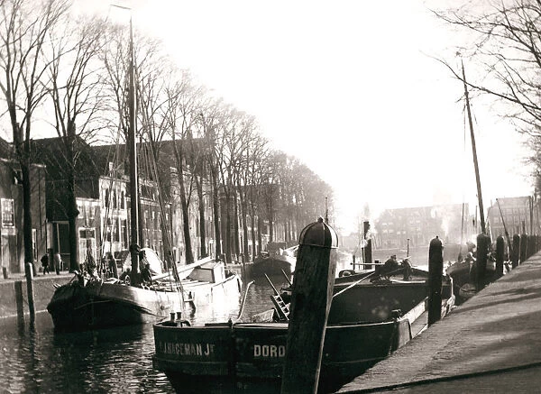 Canal boats, Dordrecht, Netherlands, 1898. Artist: James Batkin