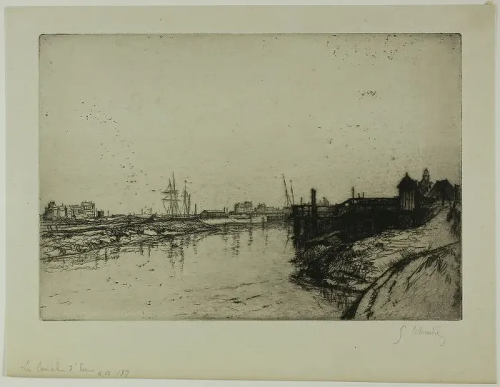 Framed Print : The Canal d'Eu (near Tréport), 1898. Creator: Gustave Leheutre Framed Print : The Canal d'Eu (near Tréport), 1898. Creator: Gustave Leheutre