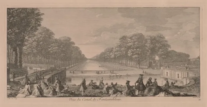 Framed Print : The Canal at Fontainebleau. Creator: Jacques Rigaud (French, 1681-1754) Framed Print : The Canal at Fontainebleau. Creator: Jacques Rigaud (French, 1681-1754)