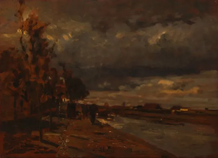 Framed Print : Canal in Holland, 1885. Artist: Blau, Tina (1845-1916) Framed Print : Canal in Holland, 1885. Artist: Blau, Tina (1845-1916)