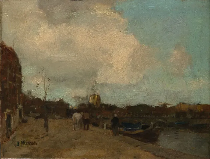 Framed Print : Canal Side. Creator: Jacob Henricus Maris Framed Print : Canal Side. Creator: Jacob Henricus Maris