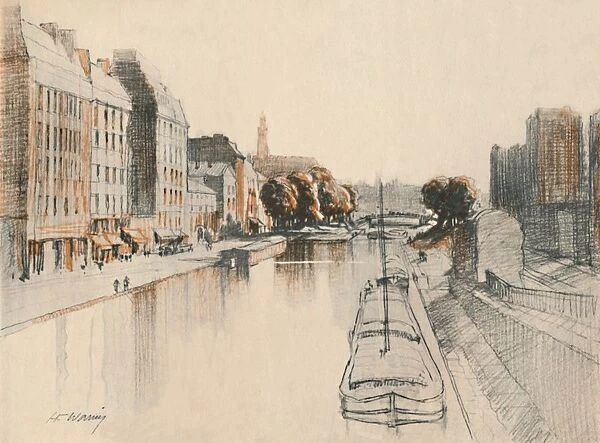 The Canal St. Martin, c1927, (1927). Artist: Henry Franks Waring