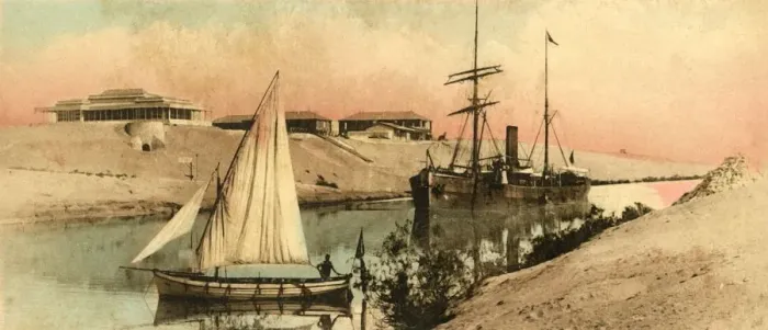 Framed Print : Canal of Suez - Chantier VI, c1918-c1939. Creator: Unknown