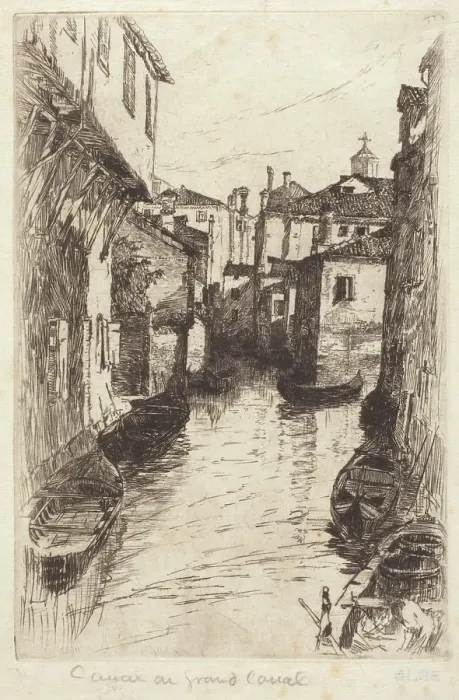 Framed Print : Canal, Venice, 1880-1882. Creator: Otto Henry Bacher Framed Print : Canal, Venice, 1880-1882. Creator: Otto Henry Bacher