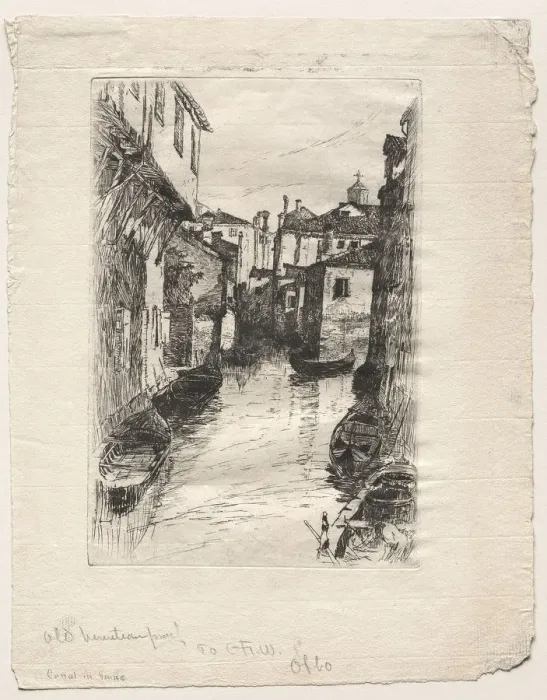 Framed Print : Canal in Venice, 1880. Creator: Otto H. Bacher (American, 1856-1909) Framed Print : Canal in Venice, 1880. Creator: Otto H. Bacher (American, 1856-1909)