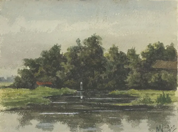 Framed Print : Canal view, 1897. Creator: Willem Witsen Framed Print : Canal view, 1897. Creator: Willem Witsen