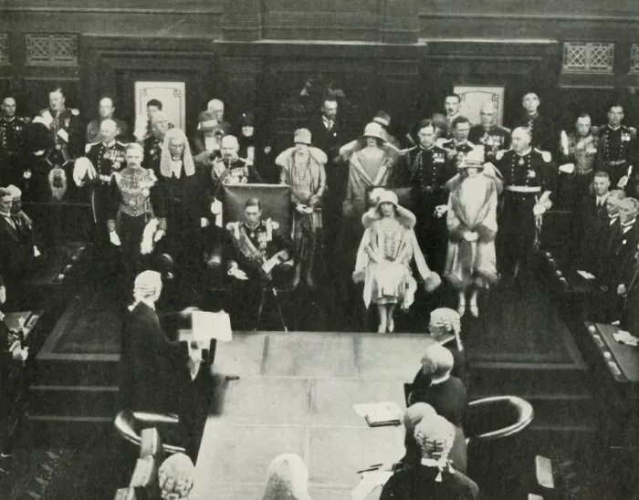 Framed Print : Canberra, Australia. Their Majesties Opening the First Federal Parliament, May 9th, 1927, 1937 Framed Print : Canberra, Australia. Their Majesties Opening the First Federal Parliament, May 9th, 1927, 1937