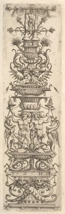 Framed Print : Candelabra grotesque, ca. 1485-1536. Creator: Daniel Hopfer Framed Print : Candelabra grotesque, ca. 1485-1536. Creator: Daniel Hopfer