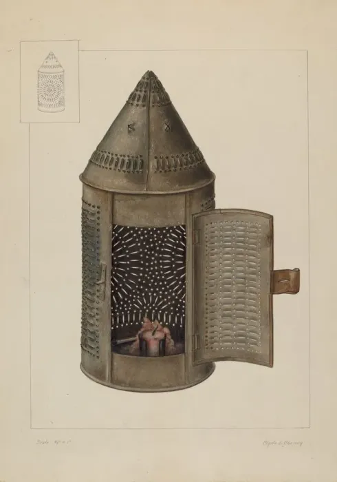 Framed Print : Candle Lantern, 1935 / 1942. Creator: Clyde L. Cheney Framed Print : Candle Lantern, 1935 / 1942. Creator: Clyde L. Cheney