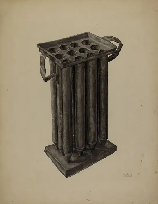 Framed Print : Candle Mold, 1935 / 1942. Creator: William Schmidt Framed Print : Candle Mold, 1935 / 1942. Creator: William Schmidt