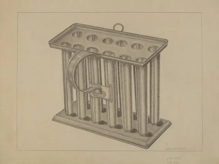 Framed Print : Candle Mold, 1937. Creator: Marie Famularo Framed Print : Candle Mold, 1937. Creator: Marie Famularo