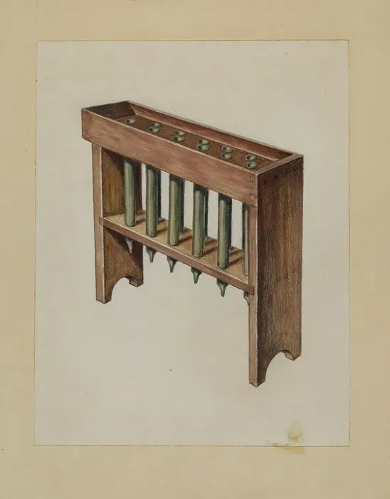 Framed Print : Candle Mold, c. 1936. Creator: Hugh Clarke Framed Print : Candle Mold, c. 1936. Creator: Hugh Clarke