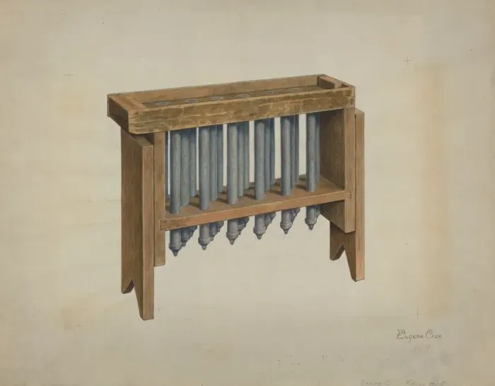 Framed Print : Candle Mold, c. 1939. Creator: Eugene Croe Framed Print : Candle Mold, c. 1939. Creator: Eugene Croe