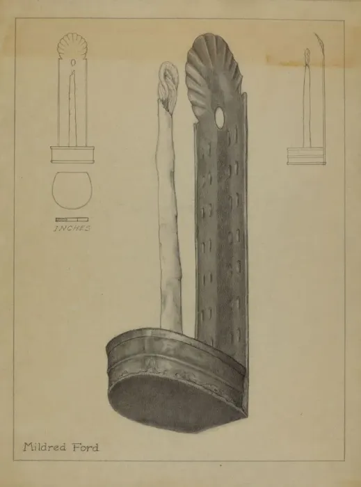 Framed Print : Candle Sconce, 1935 / 1942. Creator: Mildred Ford Framed Print : Candle Sconce, 1935 / 1942. Creator: Mildred Ford