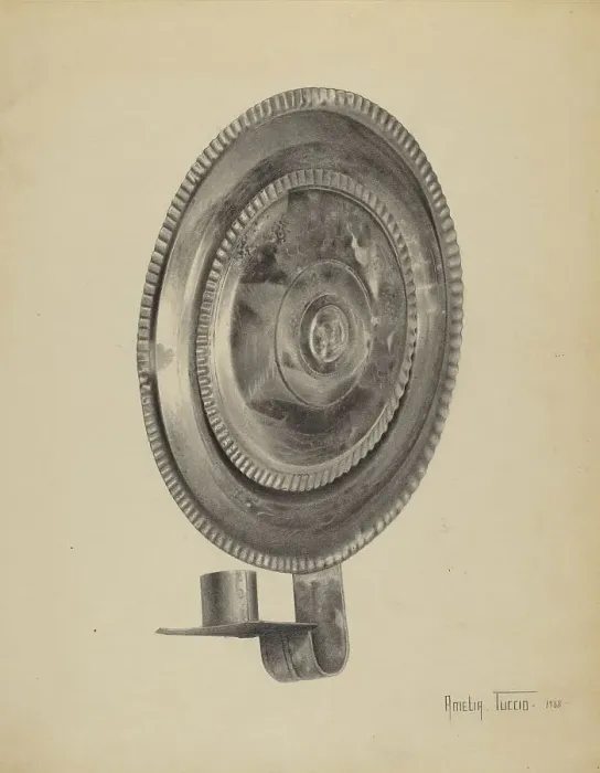 Framed Print : Candle Sconce, 1938. Creator: Amelia Tuccio Framed Print : Candle Sconce, 1938. Creator: Amelia Tuccio
