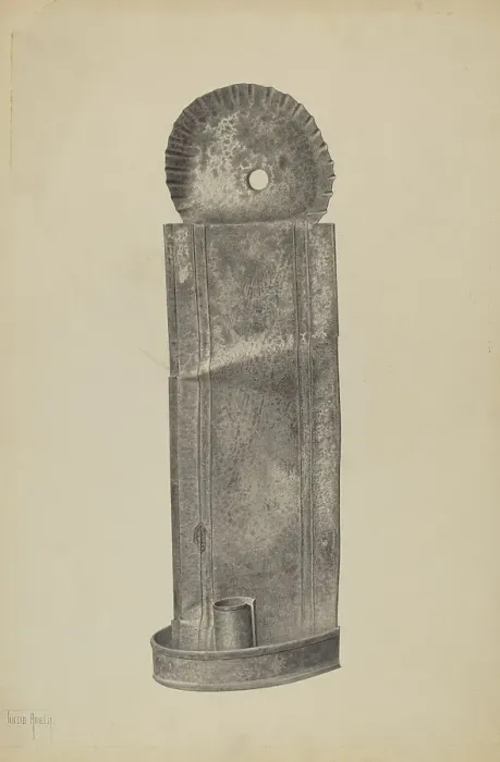 Framed Print : Candle Sconce, c. 1940. Creator: Amelia Tuccio Framed Print : Candle Sconce, c. 1940. Creator: Amelia Tuccio