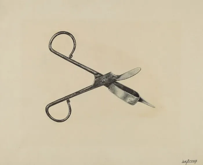 Framed Print : Candle Snuffer, c. 1939. Creator: Lee Brown Framed Print : Candle Snuffer, c. 1939. Creator: Lee Brown