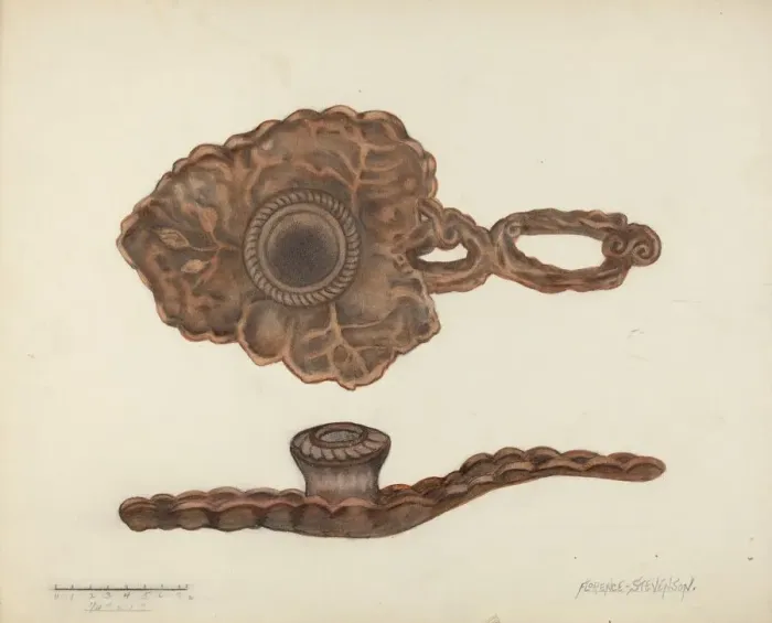 Framed Print : Candle Socket, 1935 / 1942. Creator: Florence Stevenson Framed Print : Candle Socket, 1935 / 1942. Creator: Florence Stevenson