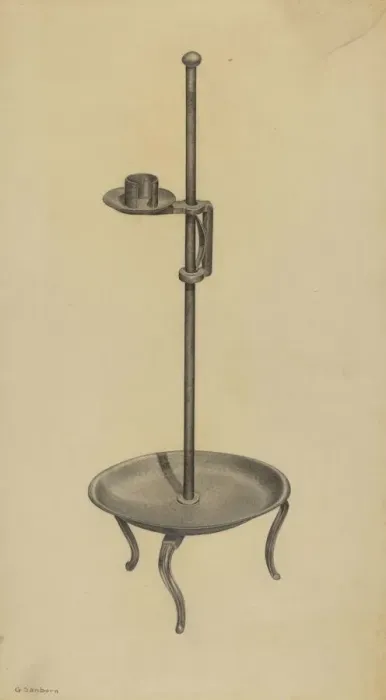 Framed Print : Candle Stand, 1939. Creator: Gordon Sanborn Framed Print : Candle Stand, 1939. Creator: Gordon Sanborn