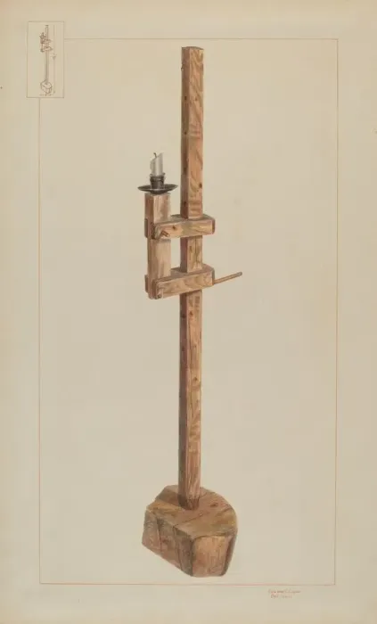 Framed Print : Candle Stand, c. 1937. Creator: Edward L Loper Framed Print : Candle Stand, c. 1937. Creator: Edward L Loper