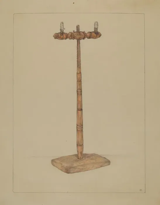 Framed Print : Candlestand, c. 1936. Creator: Rosa Burger Framed Print : Candlestand, c. 1936. Creator: Rosa Burger